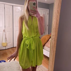 Hemline bright yellow/ green dress